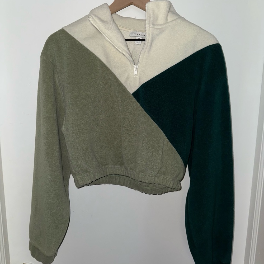 Topshop Cream Fleece Jacket